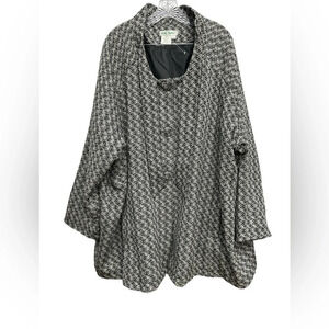 Ulla Popken Vintage Herringbone Fully Lined Peacoat Size 28/30 NWOT Relaxed Fit